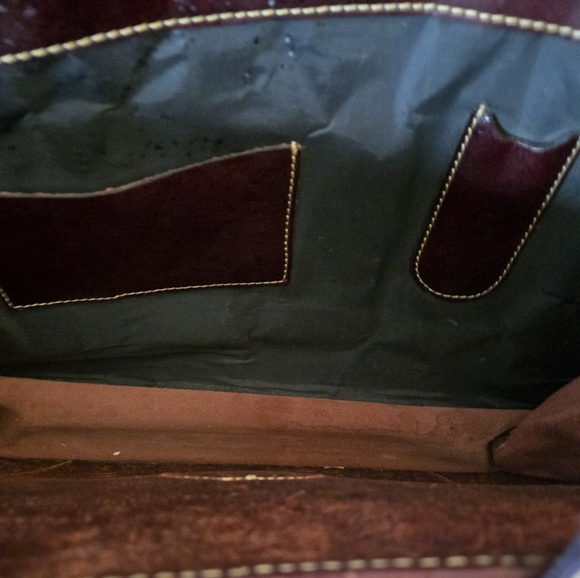 Rare Handmade Vintage Holland Sport Tuscan Brown/Burgundy Cowhide Messenger Bag - Picture 13 of 14